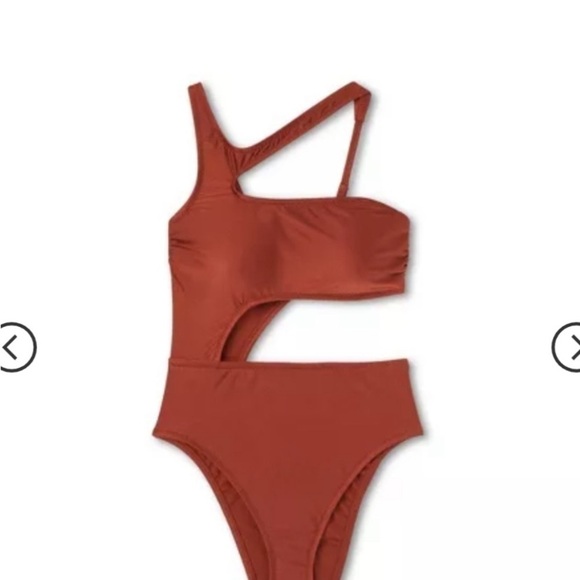 Fe NOEL Women's Asymmetrical
Metallic Cut Out High Leg Cheeky
One Piece new - Picture 7 of 9